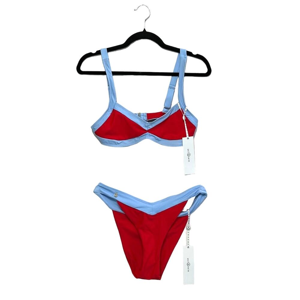 Axil Swim Venus Venere 2 Piece Bikini Set NWT Womens Sz M/L Red Blue Lightweight